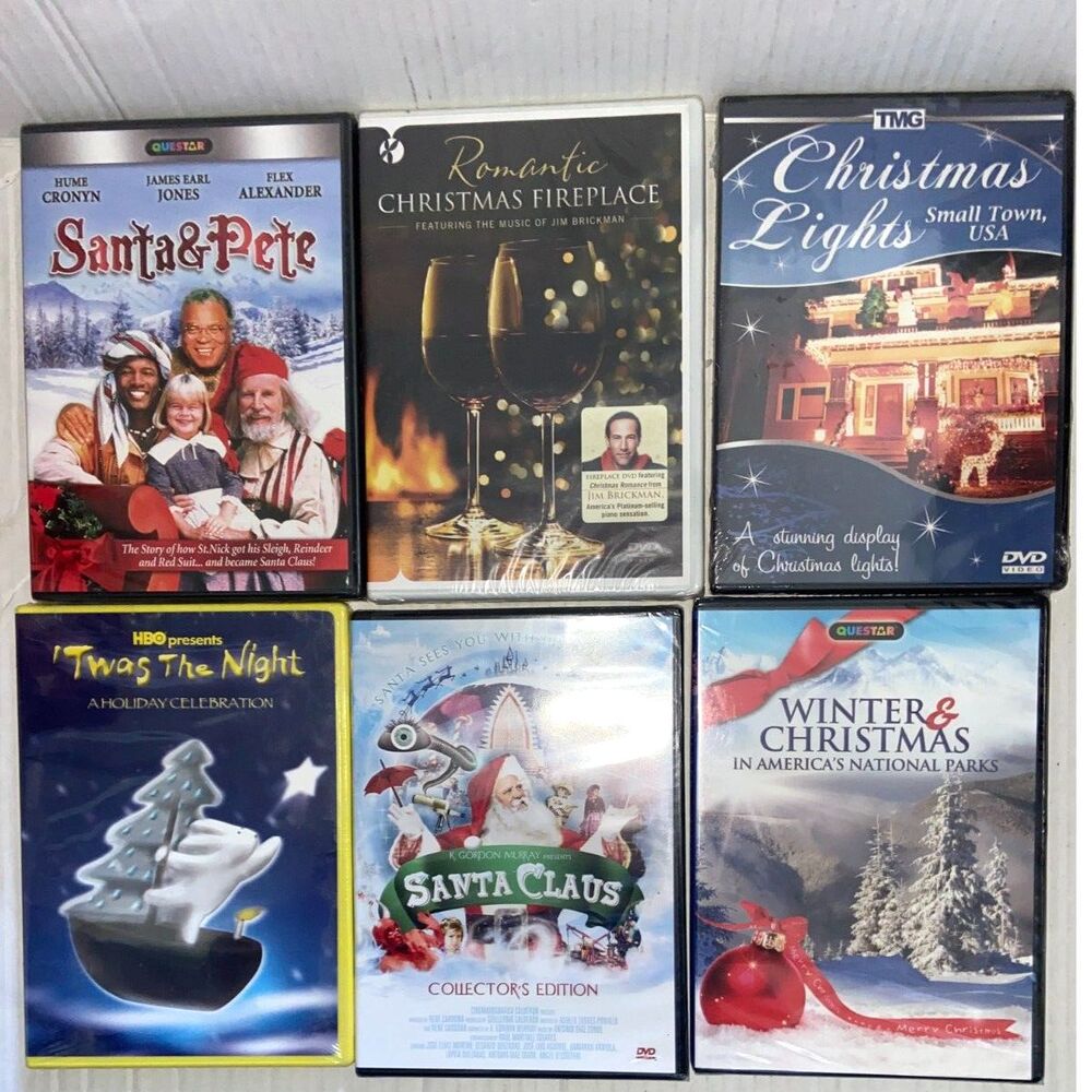 6 Brand New Christmas Holidays DVDs Santa Claus Twas the Night Christmas Lights